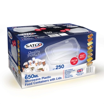 Satco Plastic Containers With Lids 650ML ( SATCO 650膠盒 )