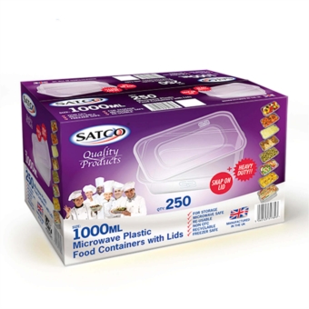 Satco Plastic Containers With Lids 1000ML ( SATCO 1000膠盒 )